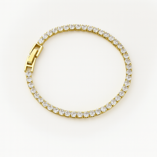 Stijlvolle gouden tennisarmband voor dames - Klassiek en tijdloos