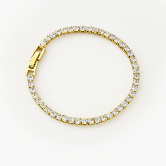 Stijlvolle gouden tennisarmband voor dames - Klassiek en tijdloos