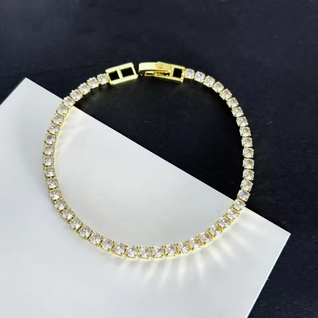 Stijlvolle gouden tennisarmband voor dames - Klassiek en tijdloos